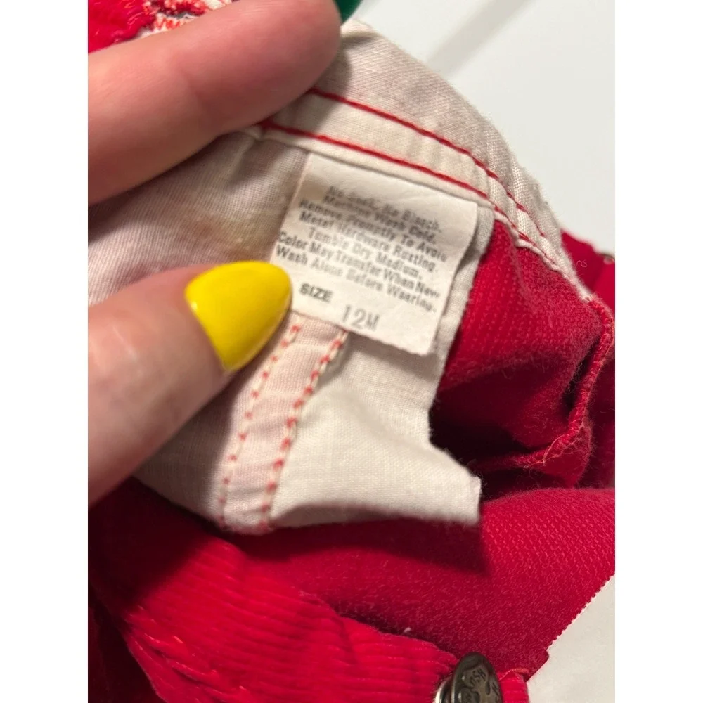 Vintage OshKosh Bgosh Red Corduroy Overalls Vestbak Made in USA